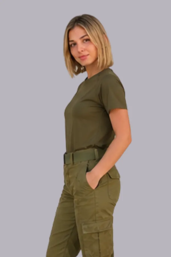 מארז 5 חולצות דרייפיט UNISEX שרוול קצר צבע זית לבנות - תמונה 3
