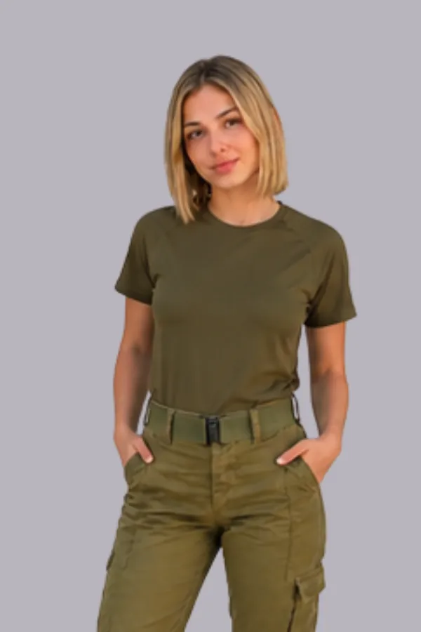מארז 5 חולצות דרייפיט UNISEX שרוול קצר צבע זית לבנות