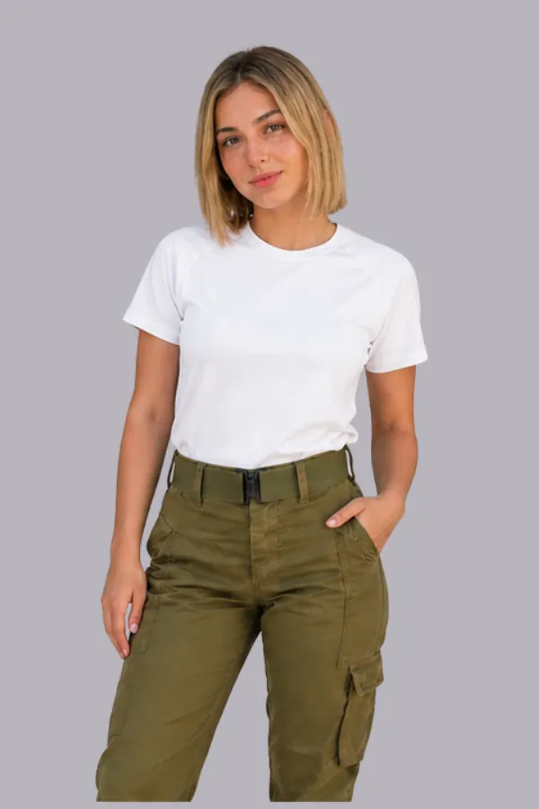 מארז 5 חולצות דרייפיט UNISEX שרוול קצר צבע לבן למתגייסת - תמונה 2