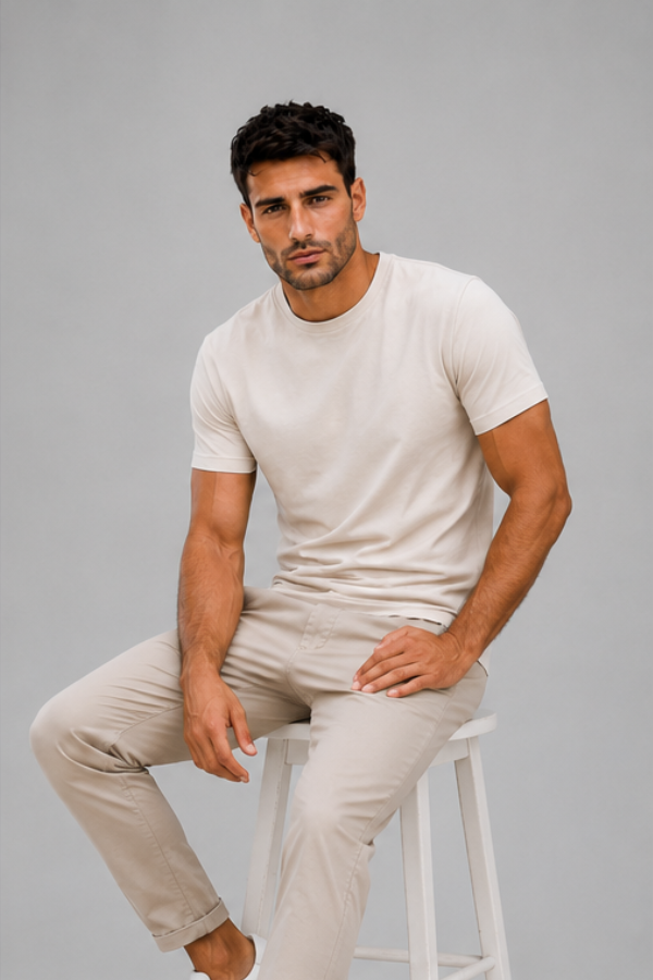 חולצת דרייפיט פרימיום Slim Fit לגברים לבנה 3 חולצת דרייפיט פרימיום Slim Fit לגברים לבנה – תמונה 3