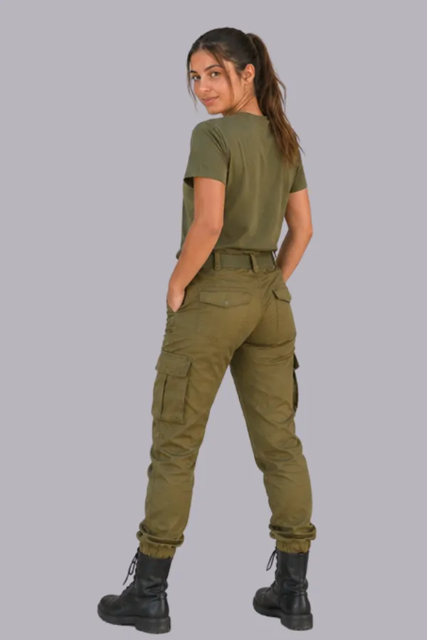 מארז 5 חולצות טריקו 100% כותנה UNISEX צבע זית לחיילות - תמונה 3